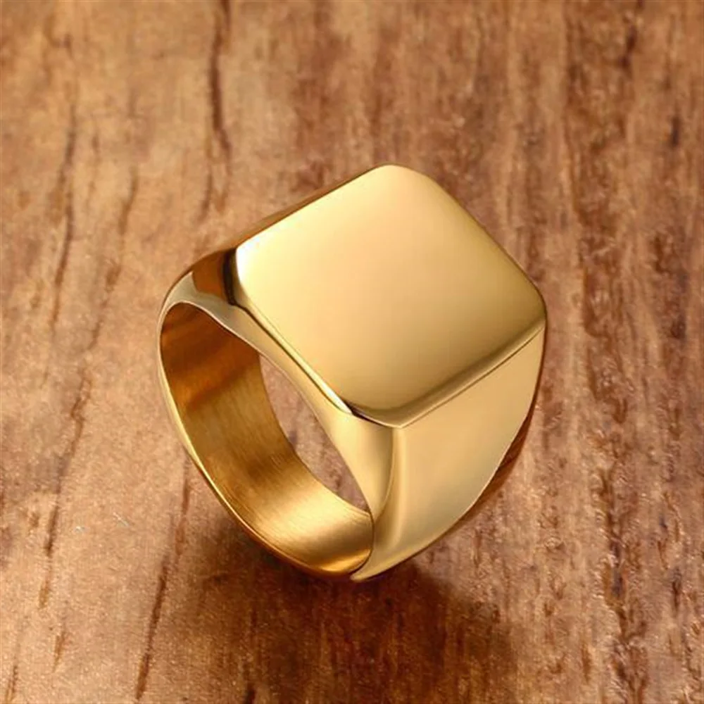 Кольца для мужчин в стиле панк золотые/черные/серебряные кольца для женщин Простые обручальные кольца модное кольцо вечерние ювелирные изделия Anillos para hombres - Цвет основного камня: gold