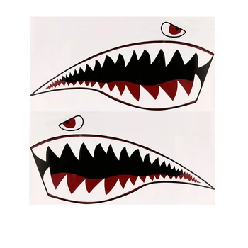 

2pcs Waterproof Vinyl DIY Funny Rowing Fishing Kayak Boat Shark Teeth Accessories Mouth Sticker Vinyl Decal Sticker hot