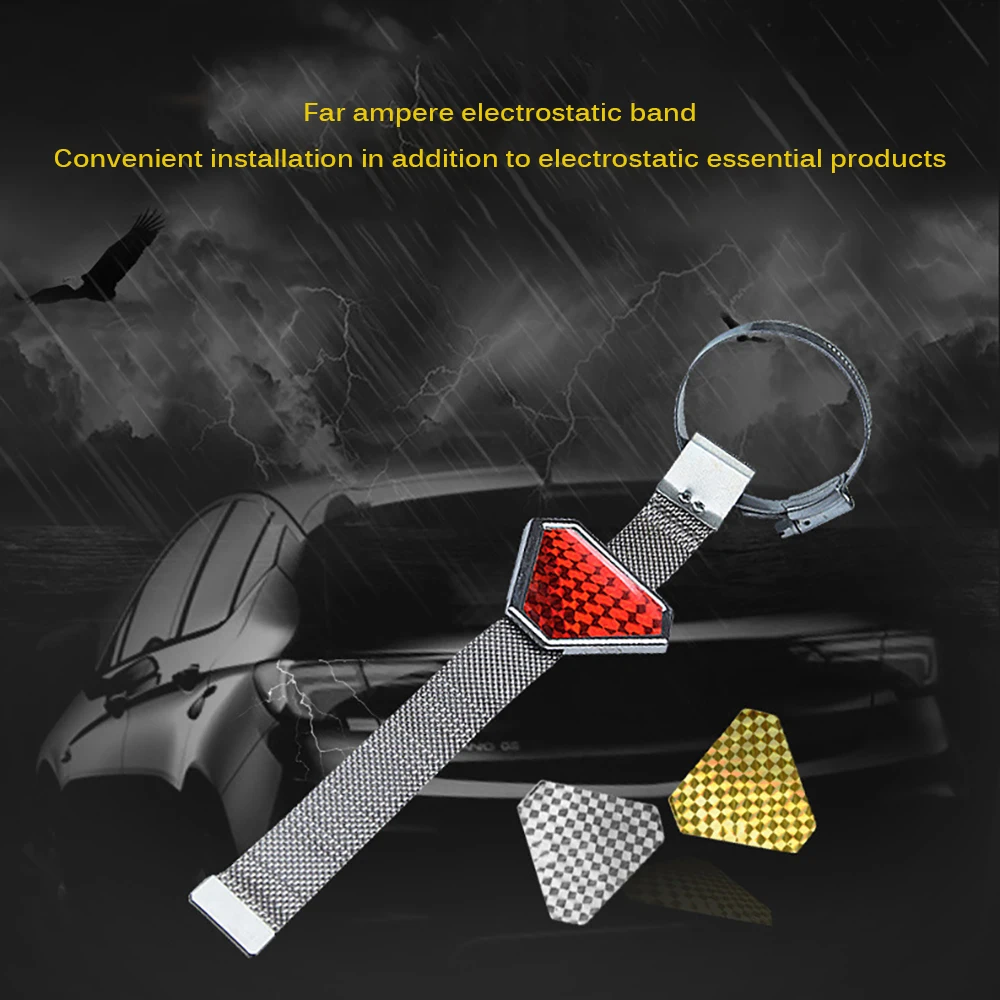 

30cm Universal Anti Static Triangle Belt Adjustable Electrostatic Eye-Catching Auto Supplies With Reflective Strips Car Styling