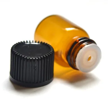 

10pcs 2ml Small Glass Vials with Orifice Reducer and Cap Small Essential Mini Amber Oil Bottle