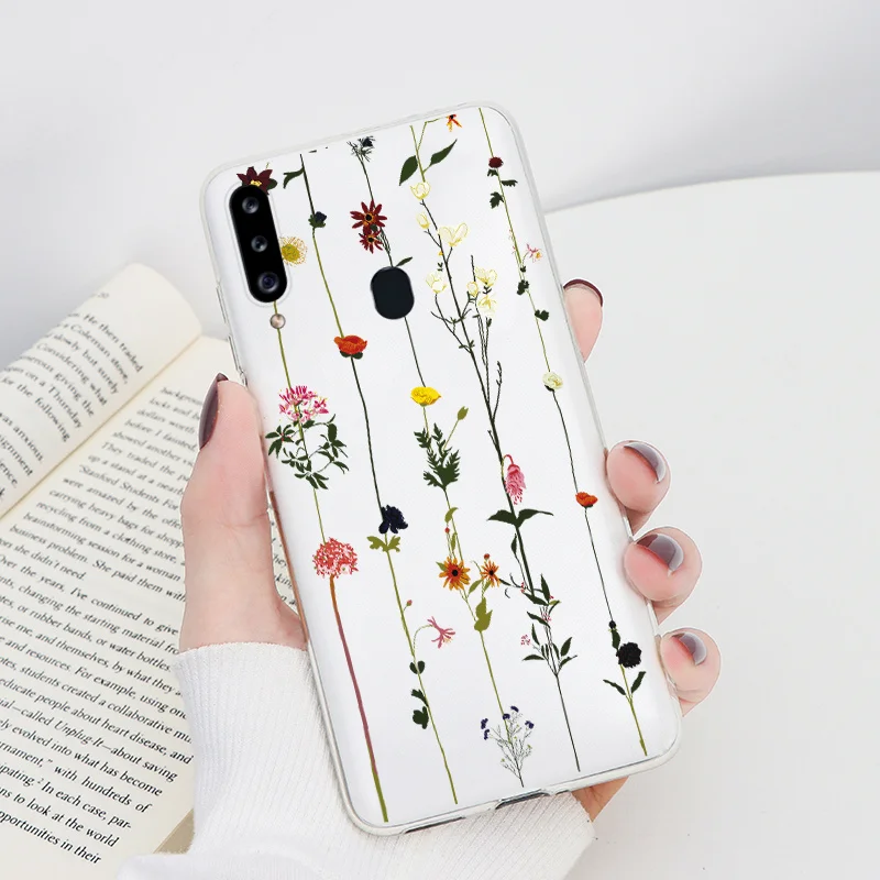 silicone case samsung Case On For Samsung Galaxy A20S Capa 6.5" Soft Silicone Clear Leopard Flower Shell For Samsung a20s a 20s A 20 S SM-A207F Fundas silicone cover with s pen
