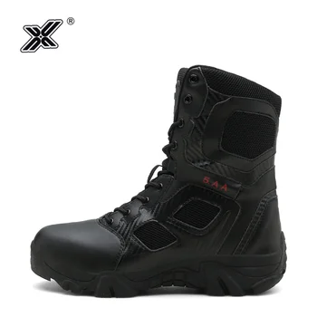 

Winter Black Outdoor Desert Men Boots Military Shoes Size 47 Leather Waterproof Lightweight Zipper Safety Boots Men botas hombre