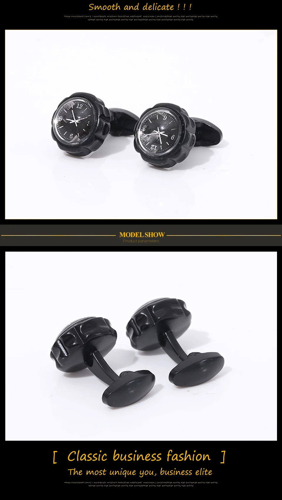 Новые мужские запонки с изображением часов черные часы манжеты кнопки-звенья для мужчин рубашка Запонки Свадебные подарки круглые манжеты высококачественные украшения