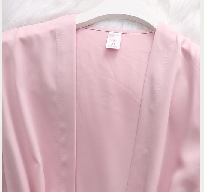 5PC Silk Robe Sleep Suit Lace Satin Pajamas Gown Set V-Neck