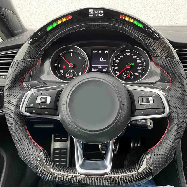 Steering Wheel Carbon Fiber Led Shift Lights Lcd Display Steering