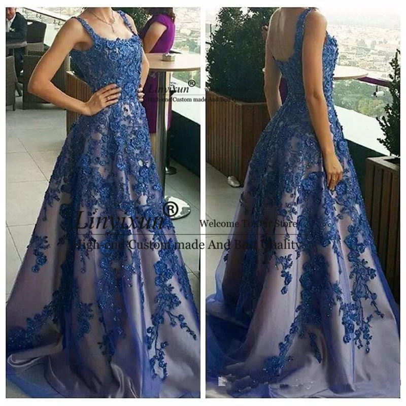 Vestido de festa,, модное темно-синее длинное платье для выпускного с аппликациями, кружевное, расшитое бисером, женские пышные платья, Формальное вечернее платье