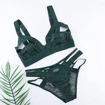 

Wriufred Ultra-thin Hollow Out Sexy Underwear Bra Set Large Size Lingerie for Ladies Wire Free Personality Bra&Brief Sets New