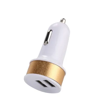 

Fast Pd Car Charging Phone Charger Car Accessory 5v 2.1a 1a Dual Usb Charger For Iphone5 6 Nokia Gps Gold#N