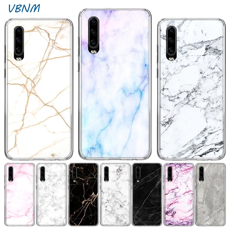 

Marble Pattern Soft Shell Luxury TPU Silicone Case For Huawei P30 P20 Mate 20 10 Pro P10 lite P Smart Z Plus + 2019 2018 Cover
