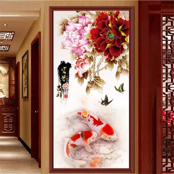 

5d Fish Diamond Painting Full Round Scenery Mosaic DIY Diamond Embroidery carp Pattern Cross Stitch Sticker Home Decor gift