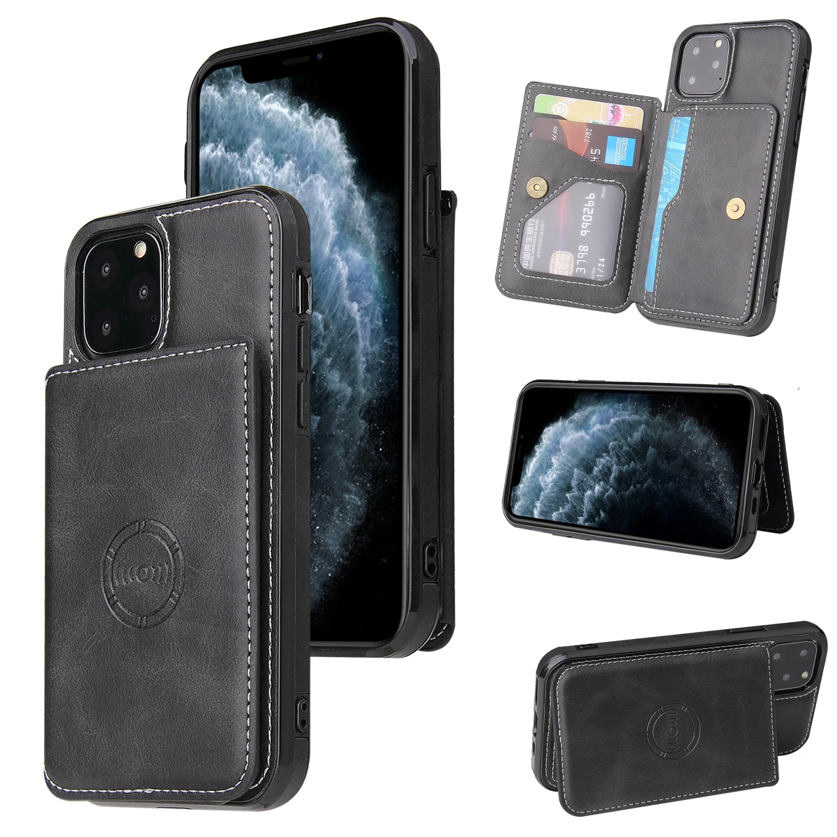 car hold mobile phone bag for iphone 11 case stand credit card magnetic 11Pro/Xs Max 7plus/8/XR | Мобильные телефоны и