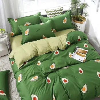 

OLOEY Bedding Set Cartoon plaid Comforter BedSets Thicken sanded Duvet Cover qulit cover sheet Pillowcases Bed Linen Stripes