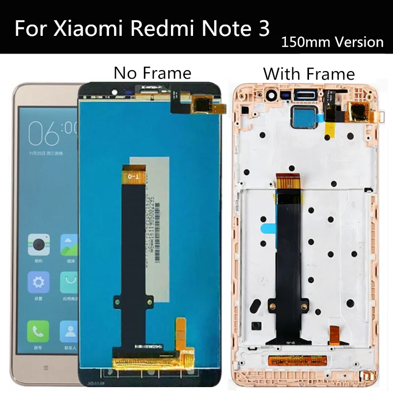 Для 150 мм Xiaomi Redmi Note 3 PRO ЖК дисплей + сенсорный экран с рамкой для Hongmi Note3 Сменные