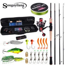 Sougayilang 2,1 м набор рыболовных удилищ для путешествий, спиннинговая Удочка 14BB, спиннинговая катушка, сумка для удочки, Аксессуары для рыбалки