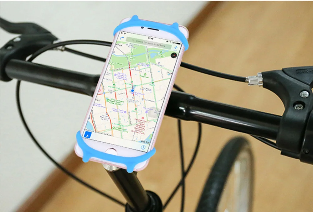 Bike Silicone Cell Phone Holder Universal Bike Handlebar Mount Band Mobile Support GPS Clip For Xiaomi Huawei iphone BC0003 (6)