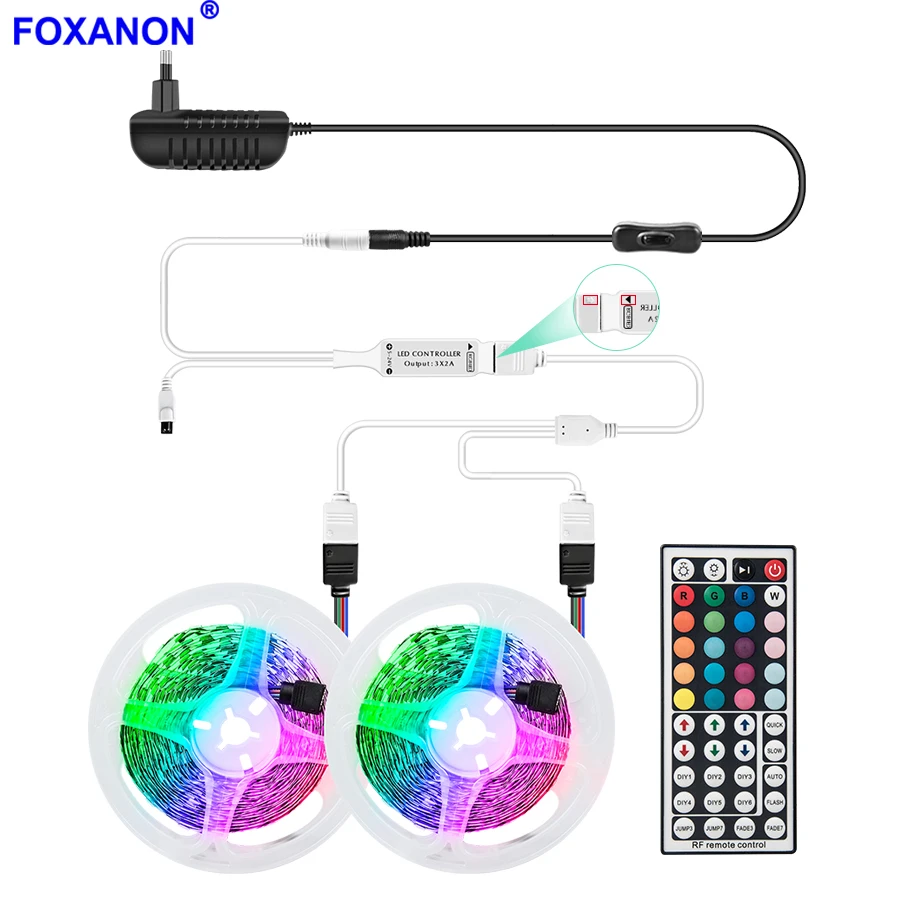 Светодиодный RGB ленточный светильник 5 м 10 15 водонепроницаемый SMD 5050 светодиодный