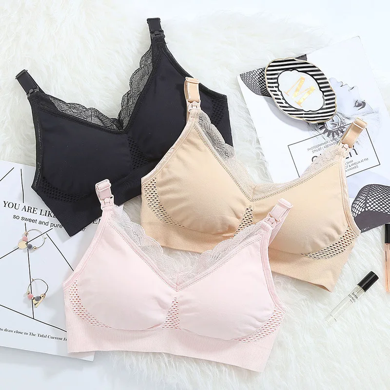 New Products Lace Nursing Bras Push up Non-Steel Ring Push-up Stylish Feeding Women's Pregnant Women Underwear Pregnancy Bra