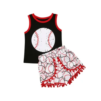 

Pudcoco USPS Fast ShippingFashion Kids Baby Girl Boy Clothing Set Print Baseball Tops T-Shirt Shorts Summer Outfit Clothes