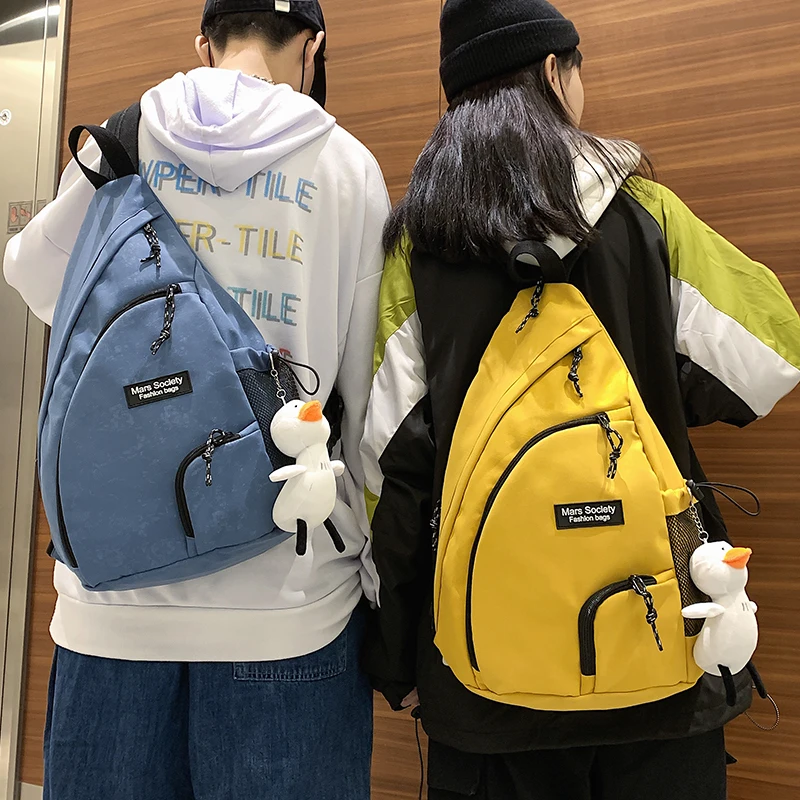 

New Unisex multi-function Backpack Fashionable Waterproof Students Korean schoolbag Casual Simplicity One shoulder Chest package