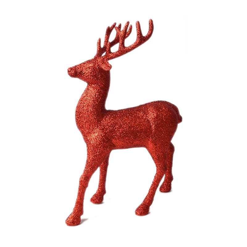 scene layout Christmas window decoration decoration plastic glitter Christmas deer ornaments home decoration props