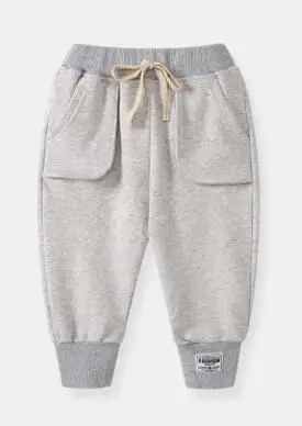 Серый boy cotton sports pants spring autumn children's fashion leisure beam mouth health leisure pants - Цвет: Серый