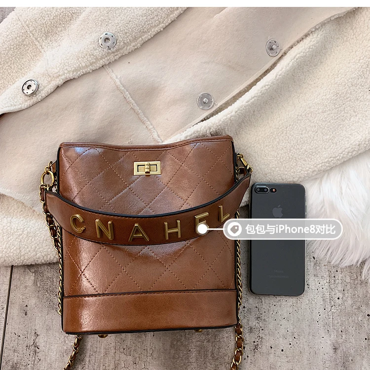 Textured HandBag Female New Wave Korean Messenger Bag Fashion Bucket Bag Ocean Bag