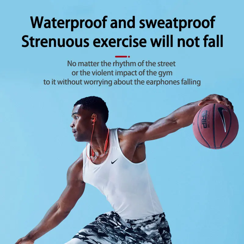 5.0 Bluetooth Magnetic Wireless Bluetooth Headset Neckband In-Ear Sports Waterproof Earbuds with Microphone for iPhone huawei