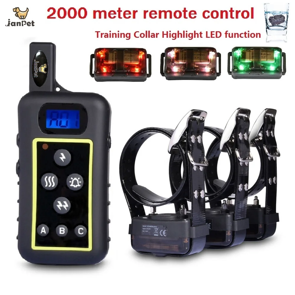 

Pet Shock Collars for Dog Hunting Training Remote Control 2000M Waterproof Electronic Dog Training Collar for All Size Dogs