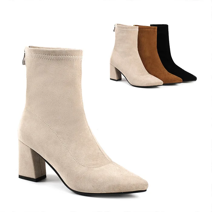 

With Woman Short Boots Boot Ankle High With Sharp Boots
