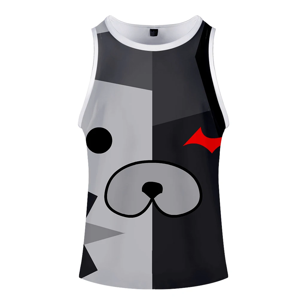Monokuma игра для psp жилет Топ для мужчин летний жилет без рукавов Модный тренд Повседневная одежда жилет