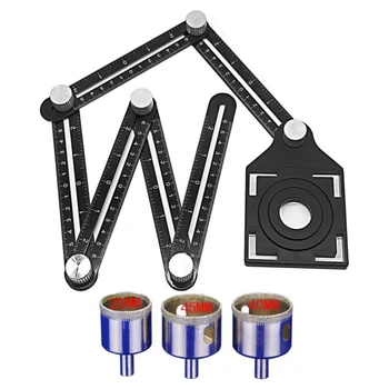 

Six-Fold Ruler Aluminum Alloy Tile Opening Locator Mud Tile Shop Paste Floor Tile Glass Vientiane Universal Hole Punch Tools