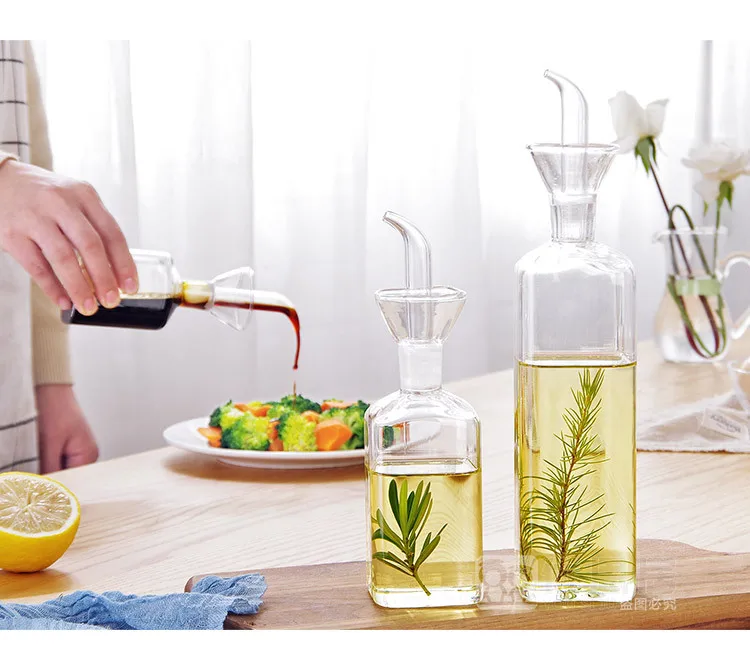 

High Borosilicate Glass Oil Pot Household Leak-proof Oil Bottle Kitchen Soy Pot Oil Tank Vinegar Mixing Bottle Bottle