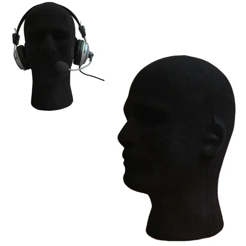 1 X Male Mannequin Styrofoam Foam Manikin Head Model Wig Glasses Display Stand