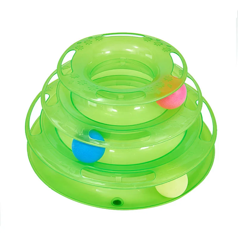 

Three Levels pet cat toy Tower Tracks Disc cat Intelligence Amusement triple pay disc cat toys ball Training Amusement plate