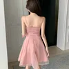 New Summer Women French Style Sweet Fairy Mesh Spaghetti Strap Short Dress Female Sexy Elegant Backless Party Puff Mini Dresses ► Photo 2/6