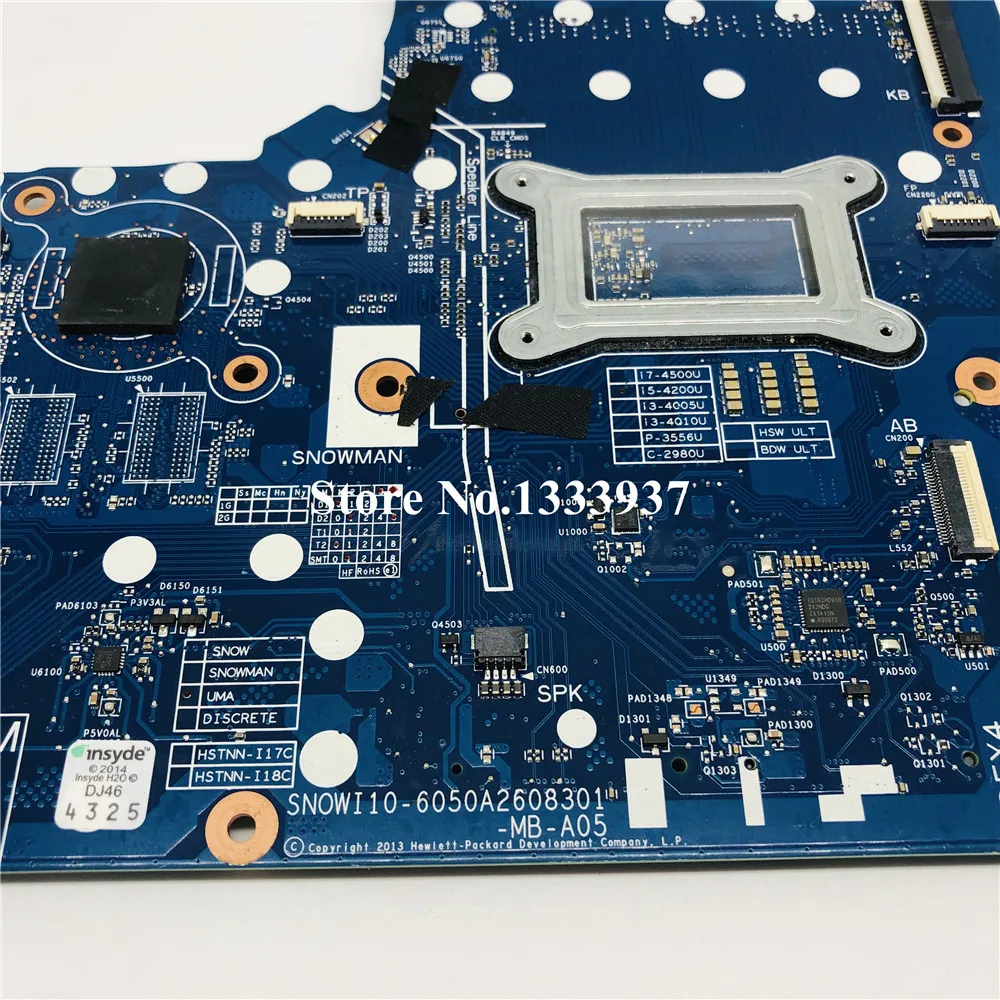 remarkable  For HP 350 G1 G2 350-G1 Laptop Motherboard 6050A2608301-MB-A05 SR170 i5-4200U 758029-001 758029-501