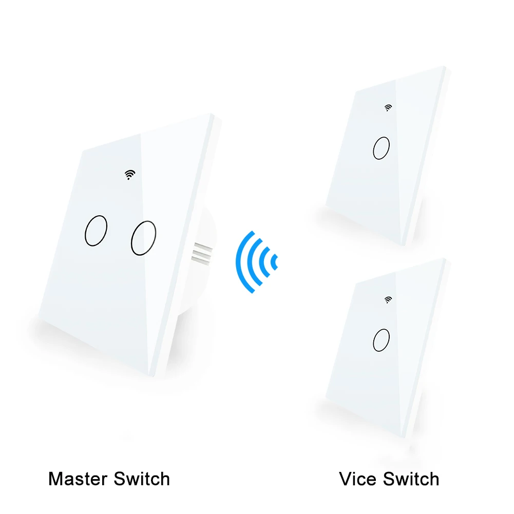 Kit 4 Wi-Fi 2 способ настенный сенсорный Сенсор умный переключатель RF433 передатчик стены Панель Беспроводной дистанционного Управление работать с Alexa, Google Home - Цвет: Kit 4