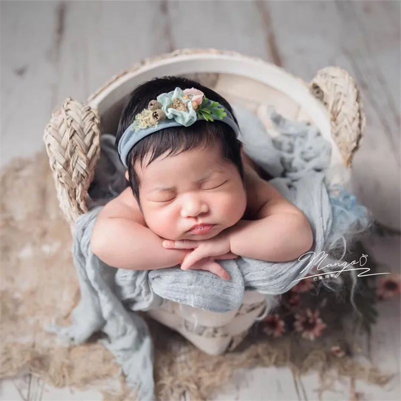 Baby Photography Basket Handmade White Woven Box Prop Baby Photo Shoot Newborn Posing Sofa Studio Fotografie Props Accessories