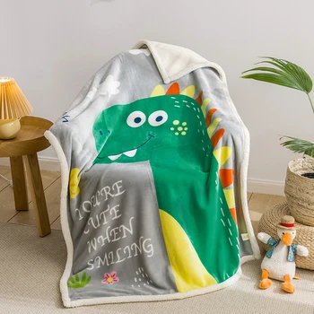 

Double Layers Thickened Winter Cover Blanket Cartoon Flannel Cashmere Children Shawl Blanket Soft Warm Sofa Bed Nap Blanket