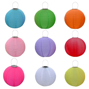 

12 Inch Outdoor Waterproof Solar Lantern Festival LED Pendant Lantern Chinese Light Wedding Party Garden Pendant Light