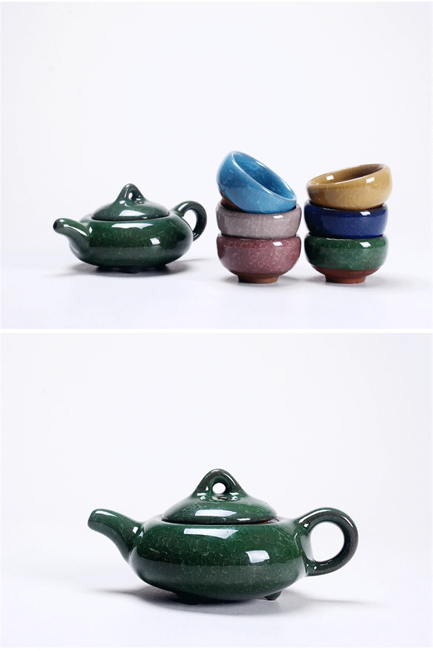5 шт./компл. китайский Керамика Чай чашка льда трещины чашка для глазури чайный набор кунг-фу маленький фарфоровый Чай горшок Чай чашки Чай аксессуары посуда для напитков