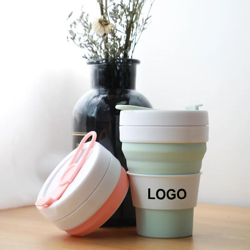 Folding Silicone Water Cup Portable Custom Logo Telescopic Drinking Collapsible Coffee Cup Multi-function Mug with Lids Travel Folding Silicone Water Cup Portable Custom Logo Telescopic Drinking Collapsible Coffee Cup Multi-function Mug with Lids Travel