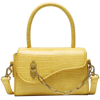 

Fashion crocodile pattern solid color chain design women's handbag messenger bag crossbody bags for women purses and handbags