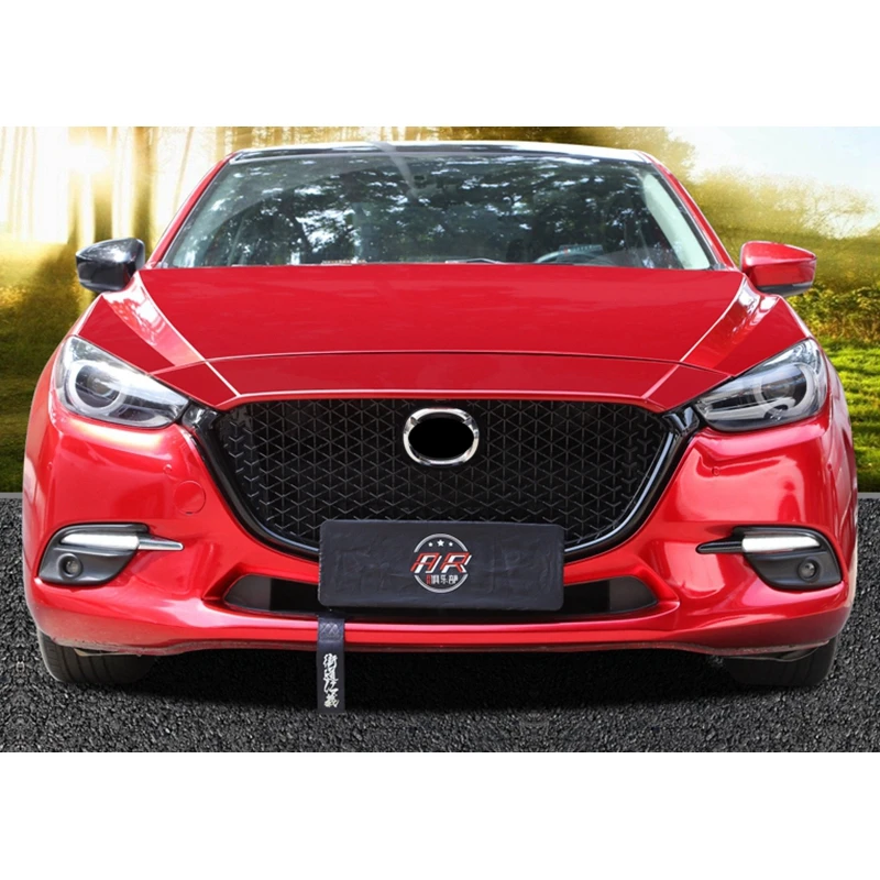 Автомобильный Стайлинг для Mazda 3 Axela ABS пластик черный цвет передний бампер Гриль верхняя решетка Передние решетки протектор крышки