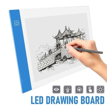 

A5 LED Drawing Boards Tracing Board Copy Pads LED Drawing Tablet Plate Art Writing Table Stepless 3 Level Dimming Artcraft Light