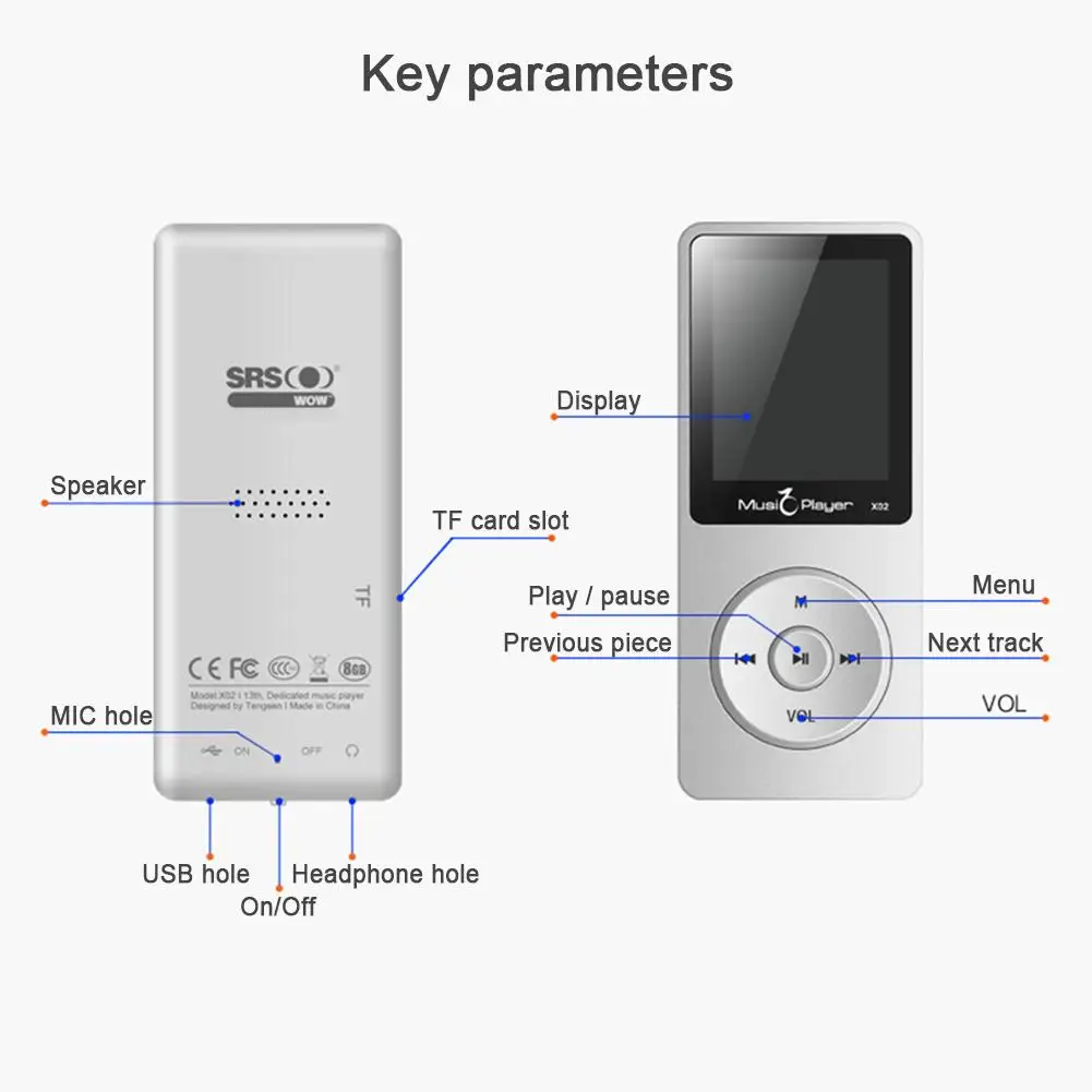 NEW Ultrathin Portable Speaker Lossless Music HiFi Mini Sport Audio Player Screen Bluetooth MP3 Devices TF Card FM Radio #W1