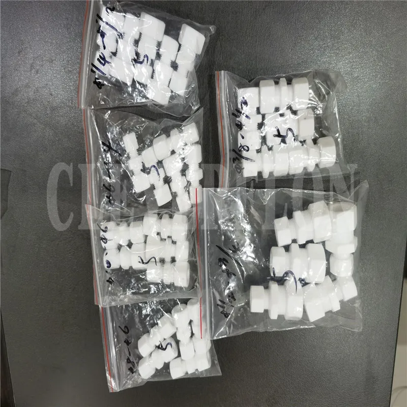 Corrosive resistance PTFE tube fitting F4 plastic straight reducer union pipe connector