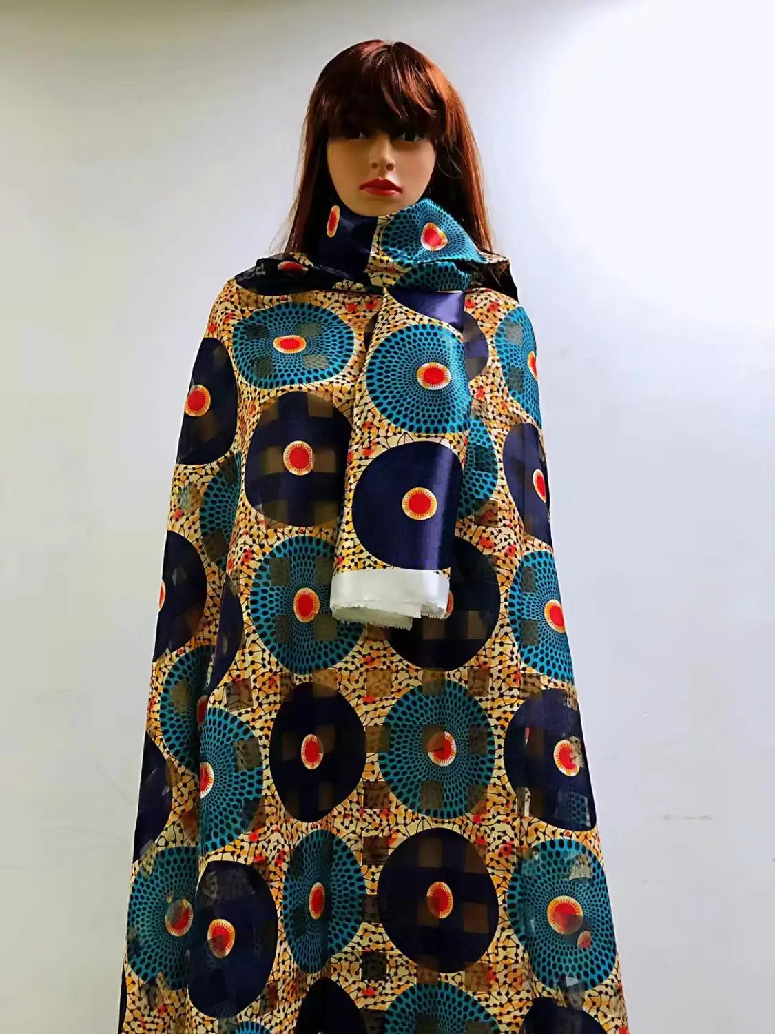 Органза ткань чистый шелк ткань африканская ткань абкара африканская вощеная ткань принтом 2+ 4 ярда органза лента шелк для вечеринки платье MM-C5