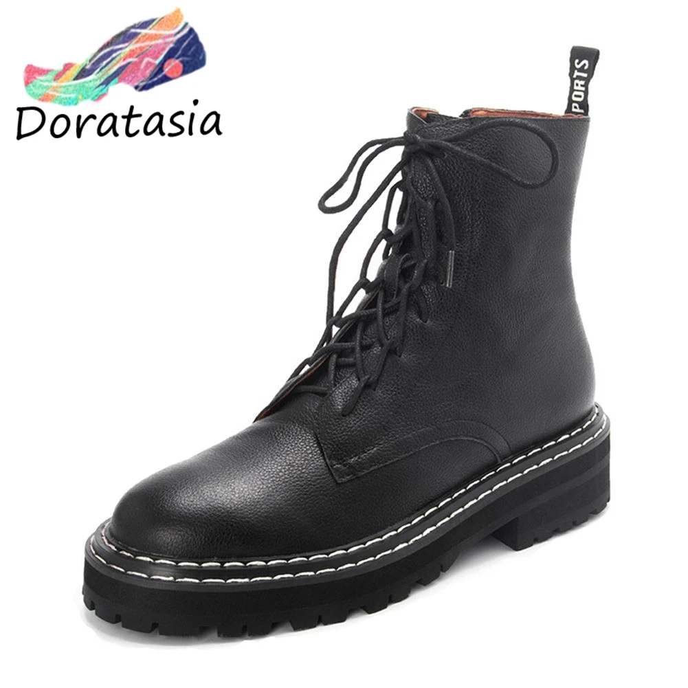 

Luxury Brand 100% Real Genuine Leather Cow Leather Pigskin Shoes Woman Casual Boot Leisure Ankle Boots Women Shoe