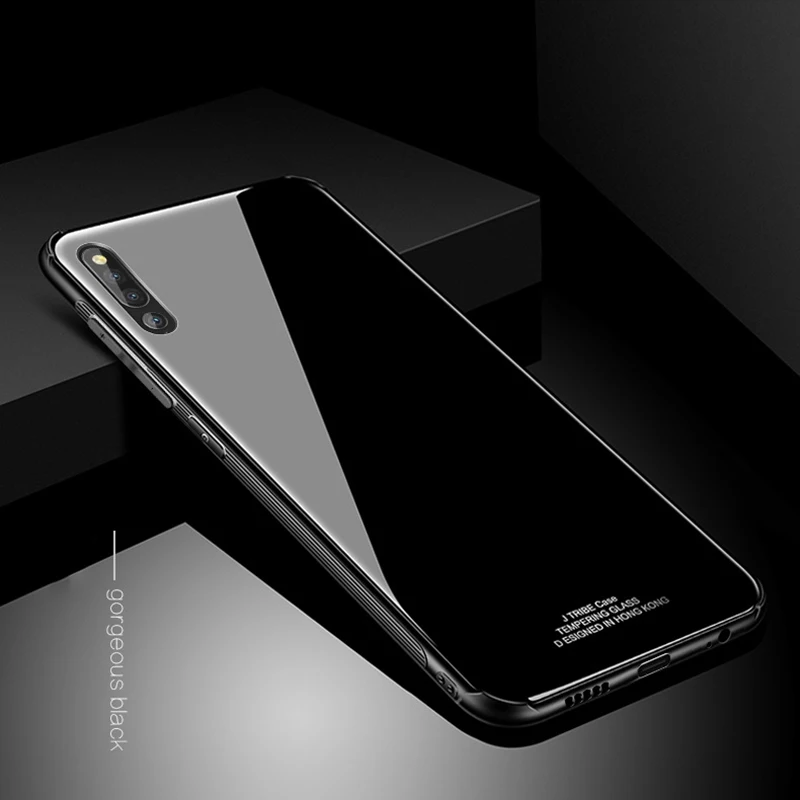 Black Градиентный стеклянный чехол для телефона huawei p30 цветной чехол Роскошный Жесткий чехол для телефона из закаленного стекла чехол для huawei p30 - Color: Black